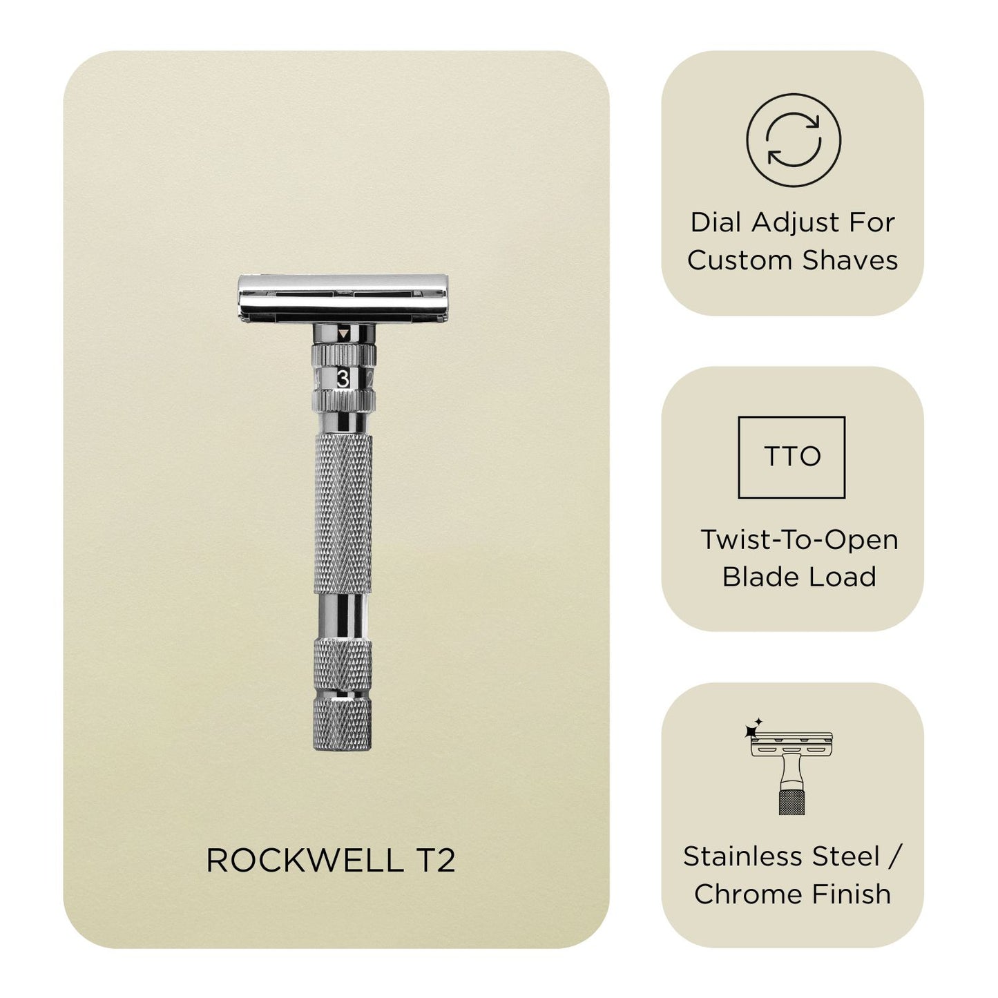 Rockwell T2 Dial Adjustable Safety Razor