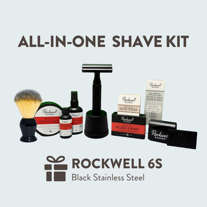 Rockwell 6S Black Stainless Steel All-In-One Shave Kit