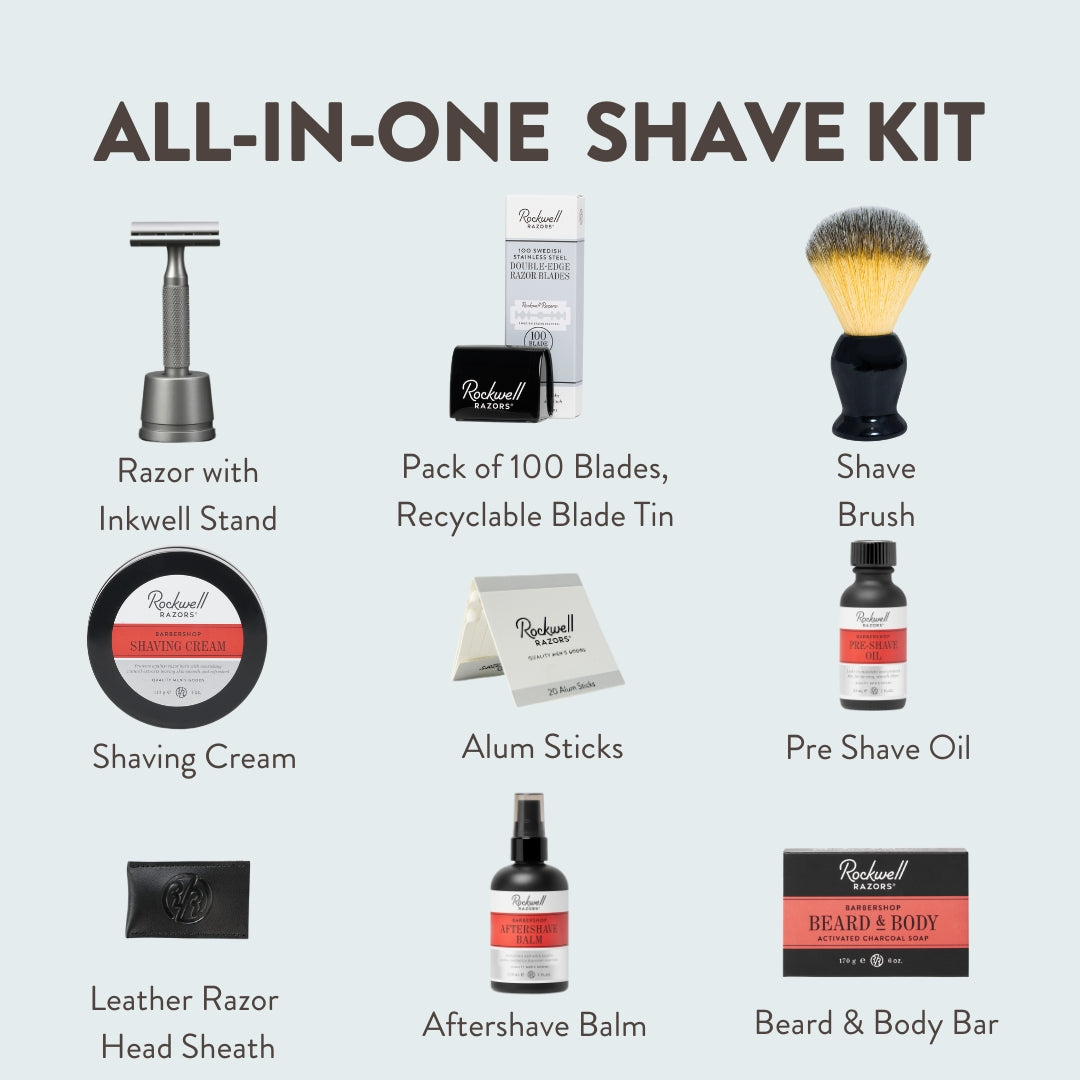 Rockwell 6S Black Stainless Steel All-In-One Shave Kit