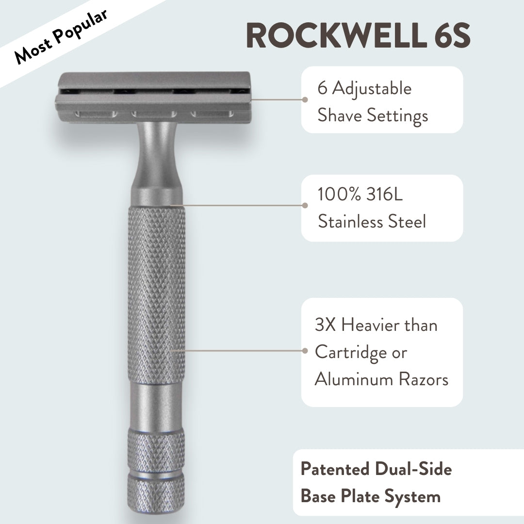 Rockwell 6S Stainless Steel Safety Razor | Rockwell Razors